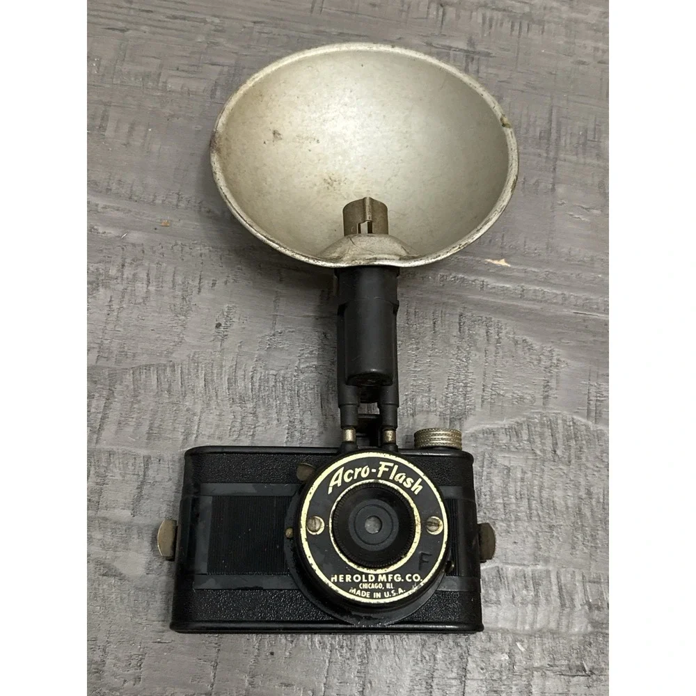 VTG Acro-Flash Box Camera w/ Reflector‎ + Ash Flash Unit Lot Mid-Century  READ